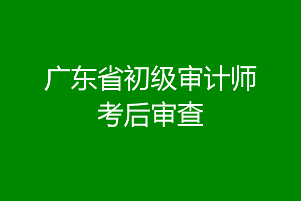 广东省初级审计师考后审查