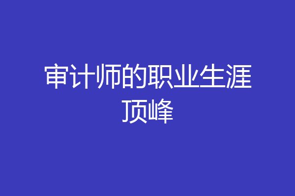 审计师的职业生涯顶峰