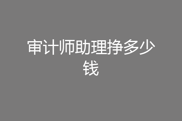 审计师助理挣多少钱