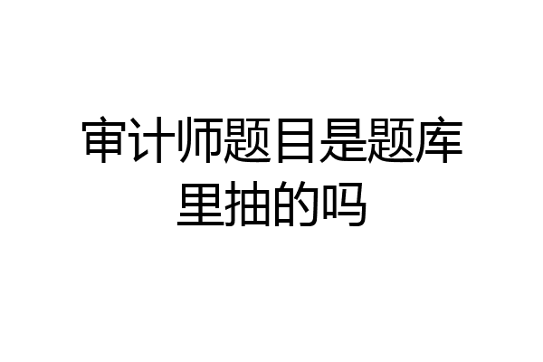 审计师题目是题库里抽的吗