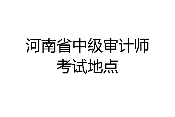 河南省中级审计师考试地点