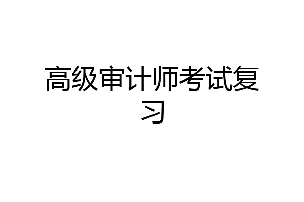 高级审计师考试复习