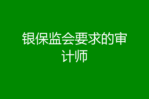银保监会要求的审计师