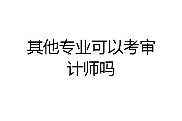 其他专业可以考审计师吗