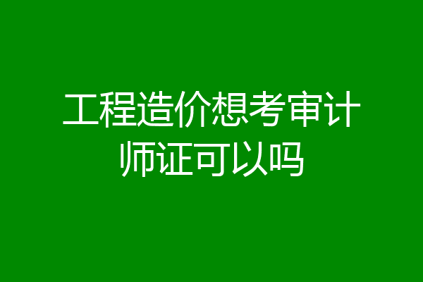 工程造价想考审计师证可以吗