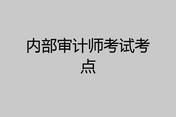内部审计师考试考点