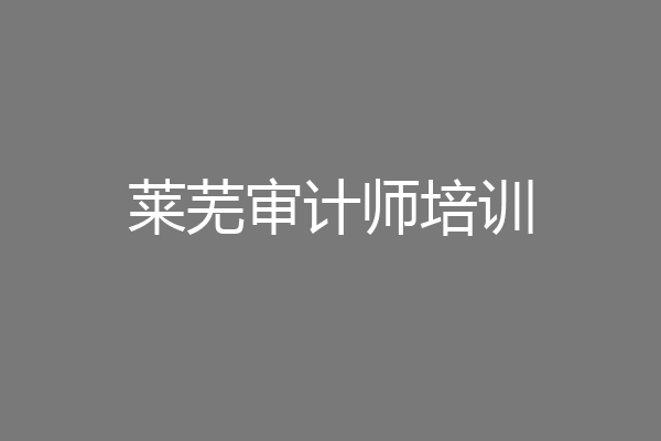 莱芜审计师培训