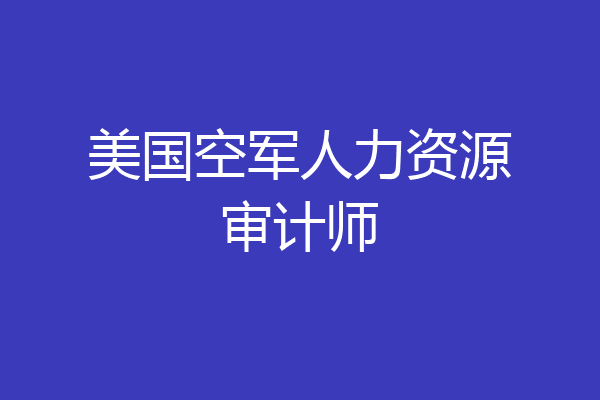 美国空军人力资源审计师