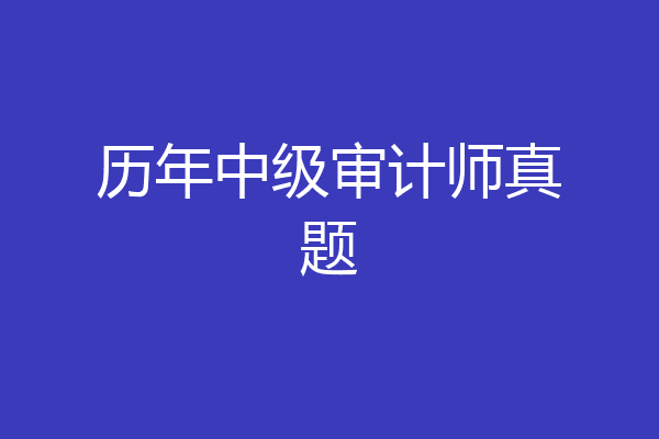 历年中级审计师真题