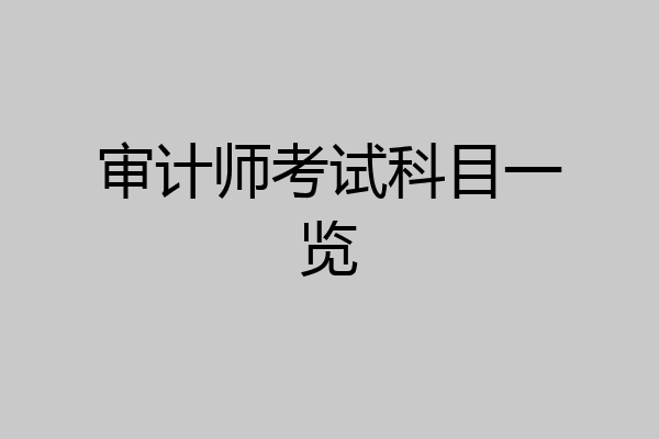 审计师考试科目一览