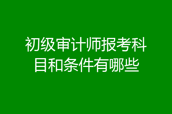 初级审计师报考科目和条件有哪些