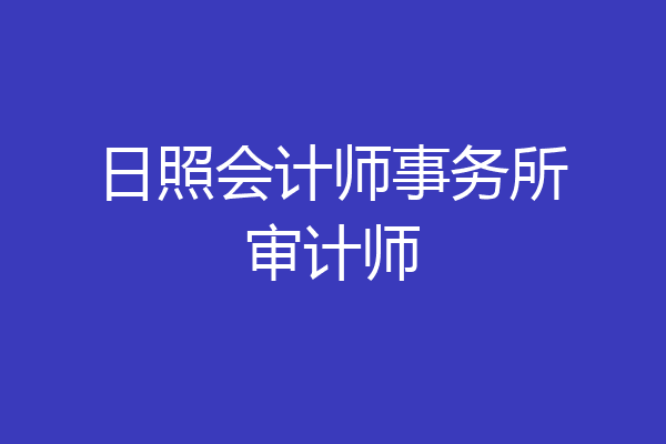 日照会计师事务所审计师