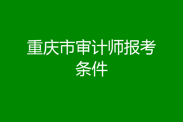 重庆市审计师报考条件