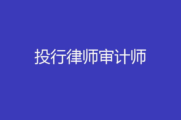 投行律师审计师