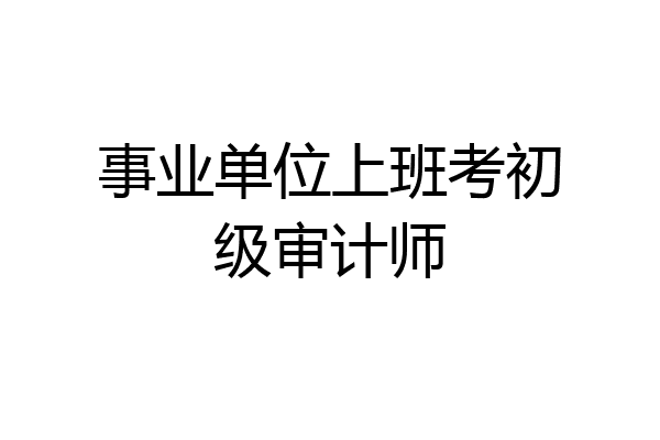 事业单位上班考初级审计师