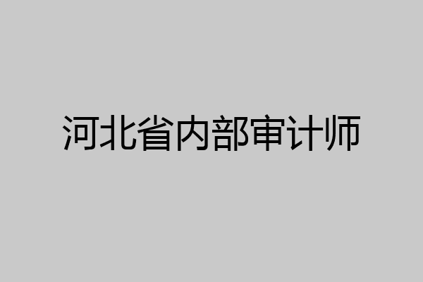 河北省内部审计师