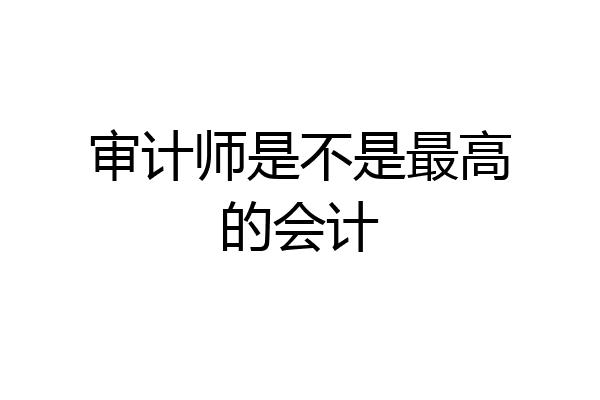 审计师是不是最高的会计
