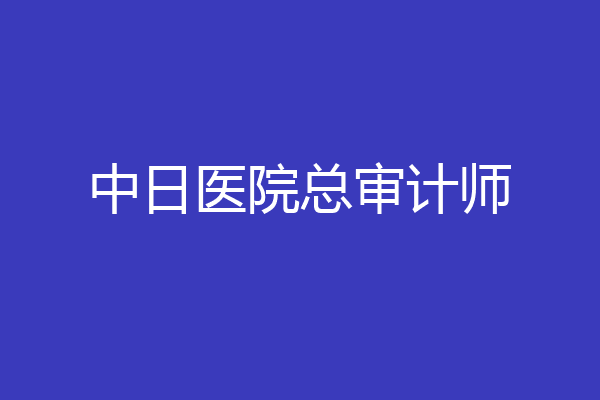 中日医院总审计师