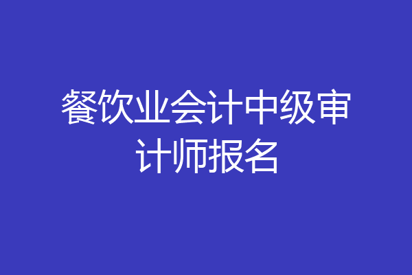 餐饮业会计中级审计师报名