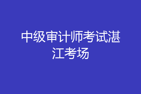 中级审计师考试湛江考场