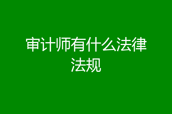 审计师有什么法律法规