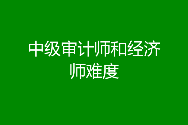 中级审计师和经济师难度