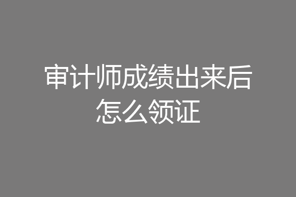 审计师成绩出来后怎么领证