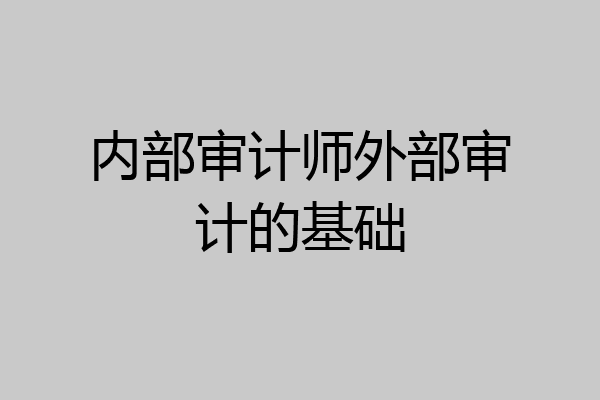 内部审计师外部审计的基础