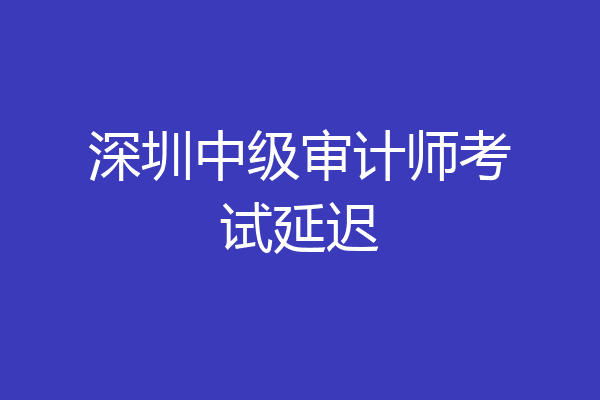 深圳中级审计师考试延迟