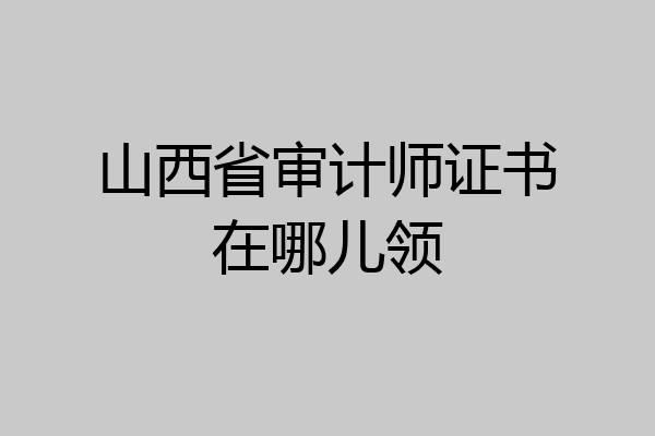 山西省审计师证书在哪儿领