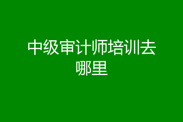 中级审计师培训去哪里