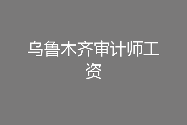 乌鲁木齐审计师工资