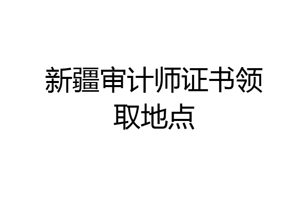 新疆审计师证书领取地点