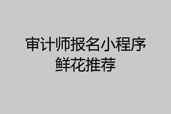 审计师报名小程序鲜花推荐