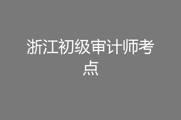 浙江初级审计师考点