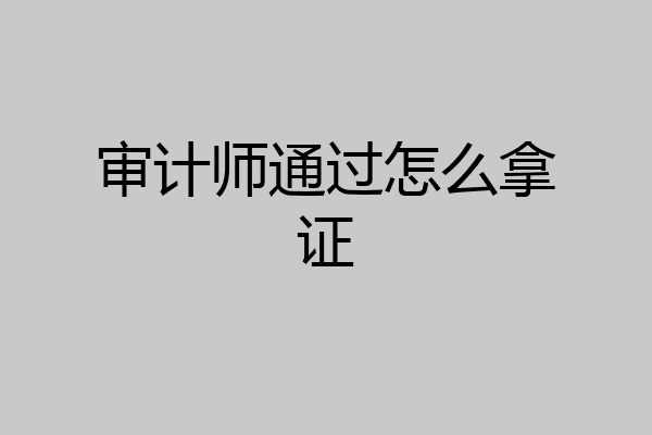审计师通过怎么拿证