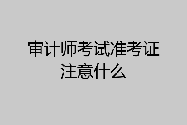 审计师考试准考证注意什么