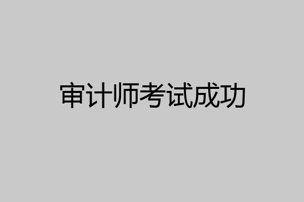 审计师考试成功