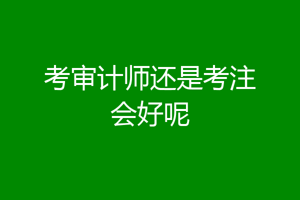 考审计师还是考注会好呢