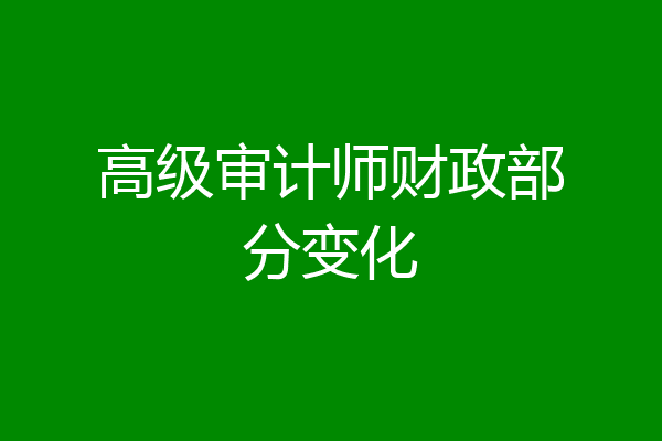 高级审计师财政部分变化