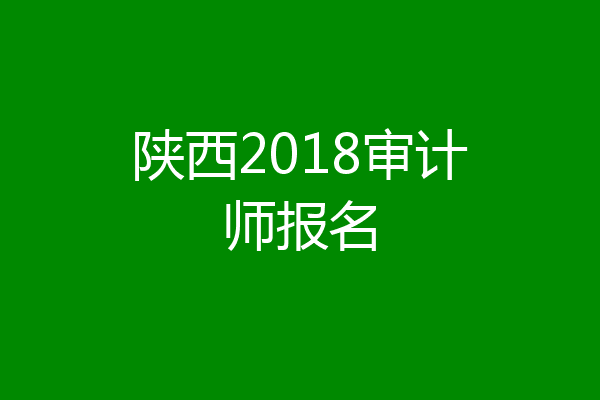 陕西2018审计师报名