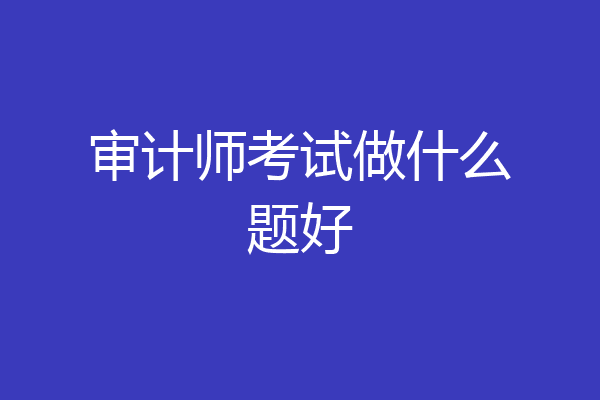 审计师考试做什么题好