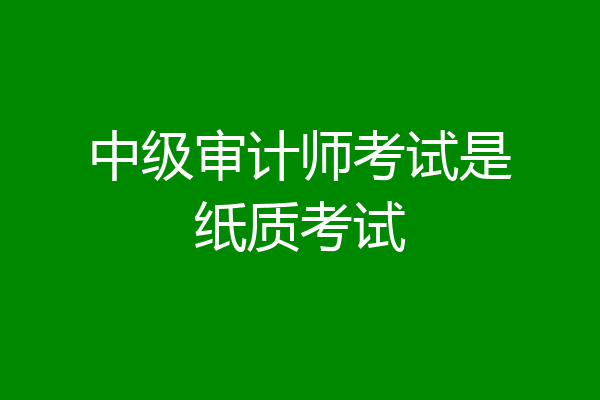 中级审计师考试是纸质考试