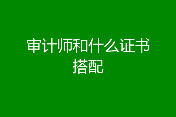 审计师和什么证书搭配