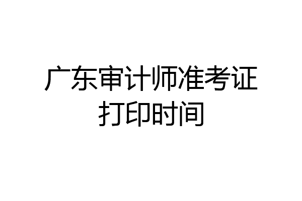 广东审计师准考证打印时间