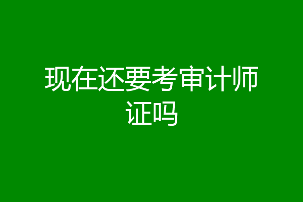 现在还要考审计师证吗