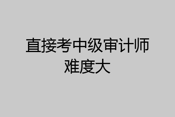 直接考中级审计师难度大