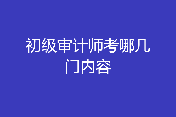 初级审计师考哪几门内容