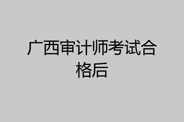 广西审计师考试合格后