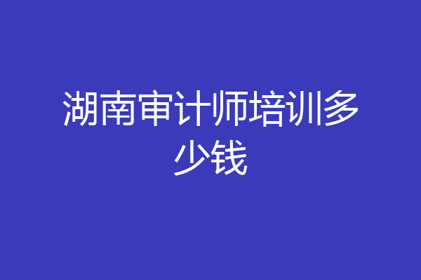 湖南审计师培训多少钱